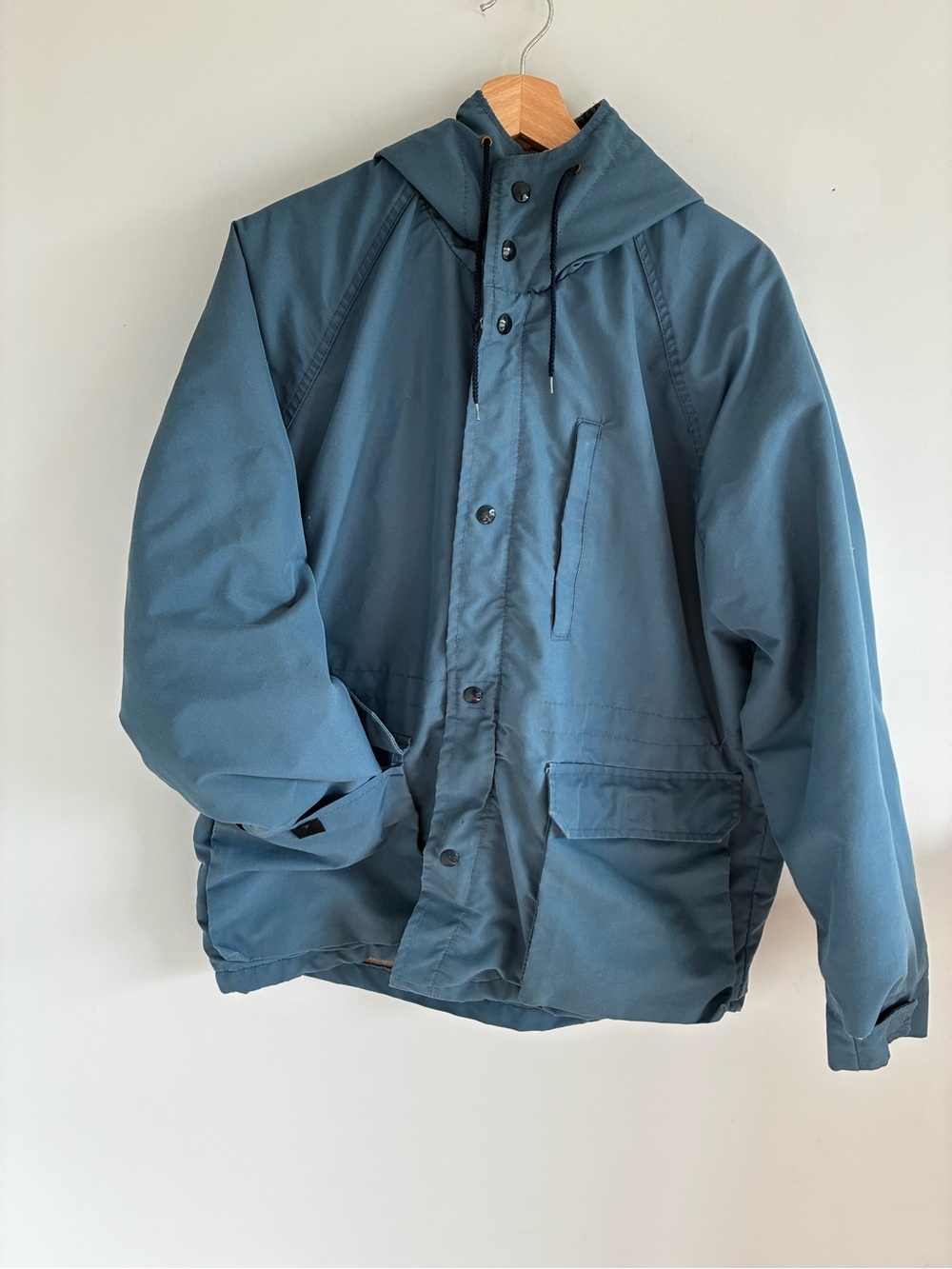 VTG 80s American Jac Mountain Parka Blue Jacket Lined XL Gorpcore *Clean, Flaws